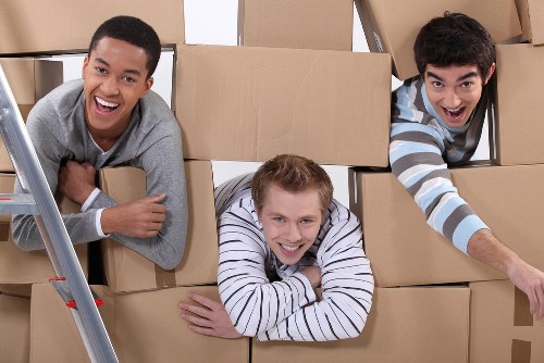 Professional man with van assisting with packing