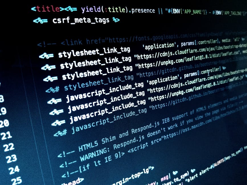 Close-up view of a computer screen displaying HTML code with visible tags such as <html>, <head>, <title>, and <body>. The code is part of a webpage titled 'Class 1 CSS,' with syntax highlighting in v